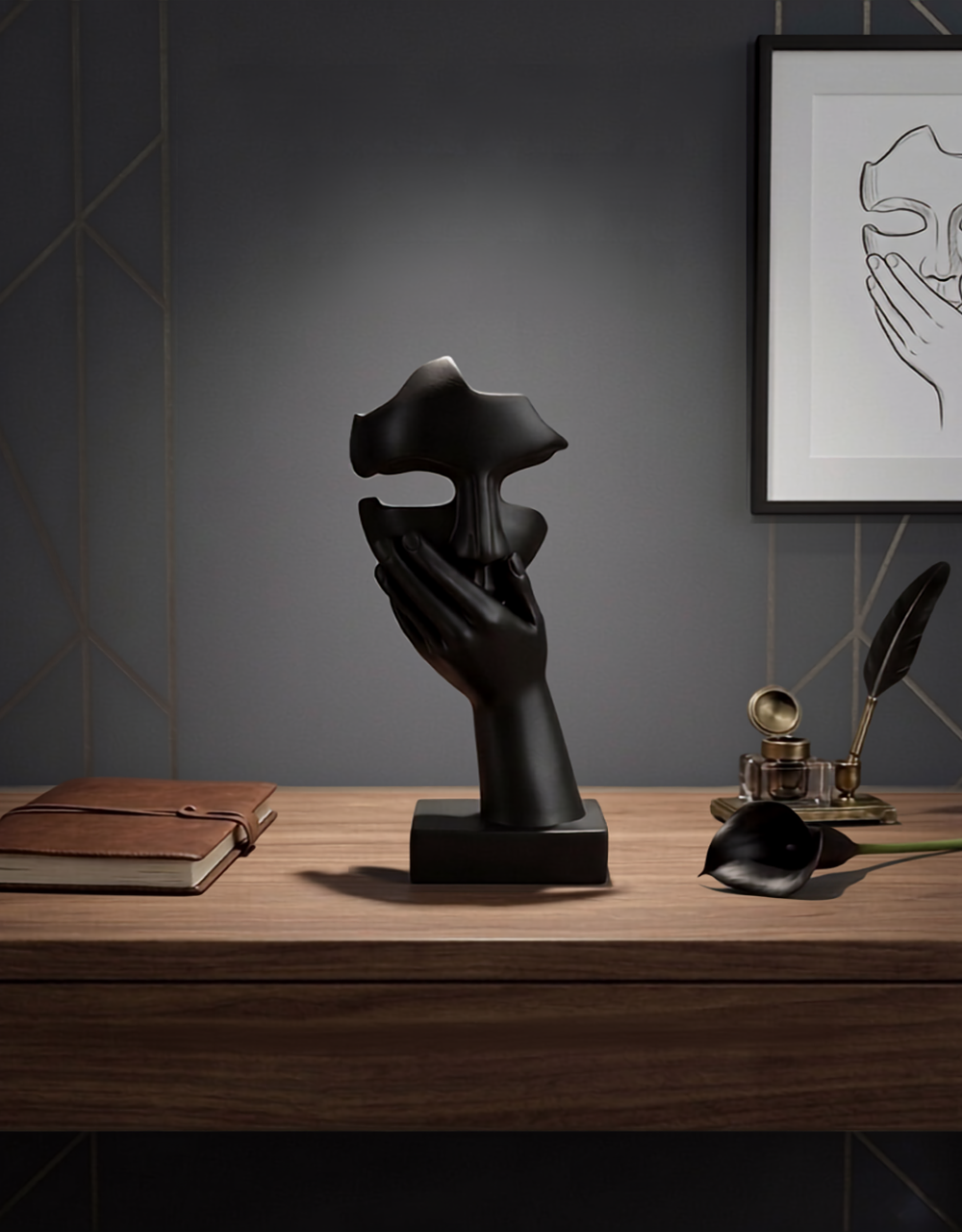 Whisper — Abstract Hand & Mask Sculpture